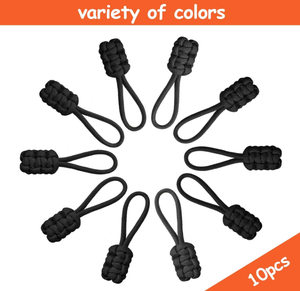 Tirettes de fermeture éclair universelles en nylon, kit de réparation, tirette de fermeture éclair, tête métallique, cordon tressé à la main, poignée en corde - Product Image 2