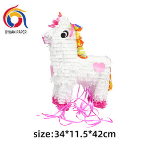 Piñata d'anniversaire en forme de <span class=keywords><strong>licorne</strong></span> pour adolescents, faite à la main, jetable, 100% pâte à papier, utilisation en extérieur - Product Image 5
