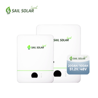 Batería de Litio Solar de Pared Sail de 10kwh, 48v 51.2v 200ah, Batería de Litio Ferrofosfato Solar