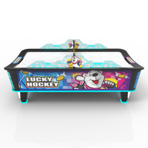 Table de hockey sur air incurvée Série Arctique Ours polaire - Machine d'arcade commerciale à fort rendement avec effets LED - Product Image 1