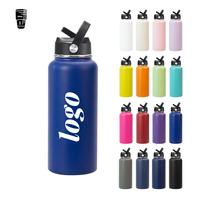 Bouteille d'eau portable pour l'aventure en plein air, 32 oz, en acier inoxydable, isolée sous vide, thermos de camping avec poignée et couvercle