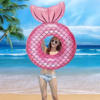 Bouée de natation sirène gonflable en PVC, tailles 70cm 90cm 110cm, flotteur géant pour piscine pour adultes, jouet aquatique d'été pour la plage