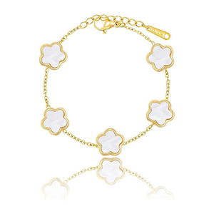 Pulseras de Plata de Ley con Circonita Cúbica de Corte Esmeralda, Bañadas en Oro, con Diseño de Trébol, para Mujer - Venta al por Mayor de Fábrica, Ideales para Regalo, Compra a Granel - Product Image 2