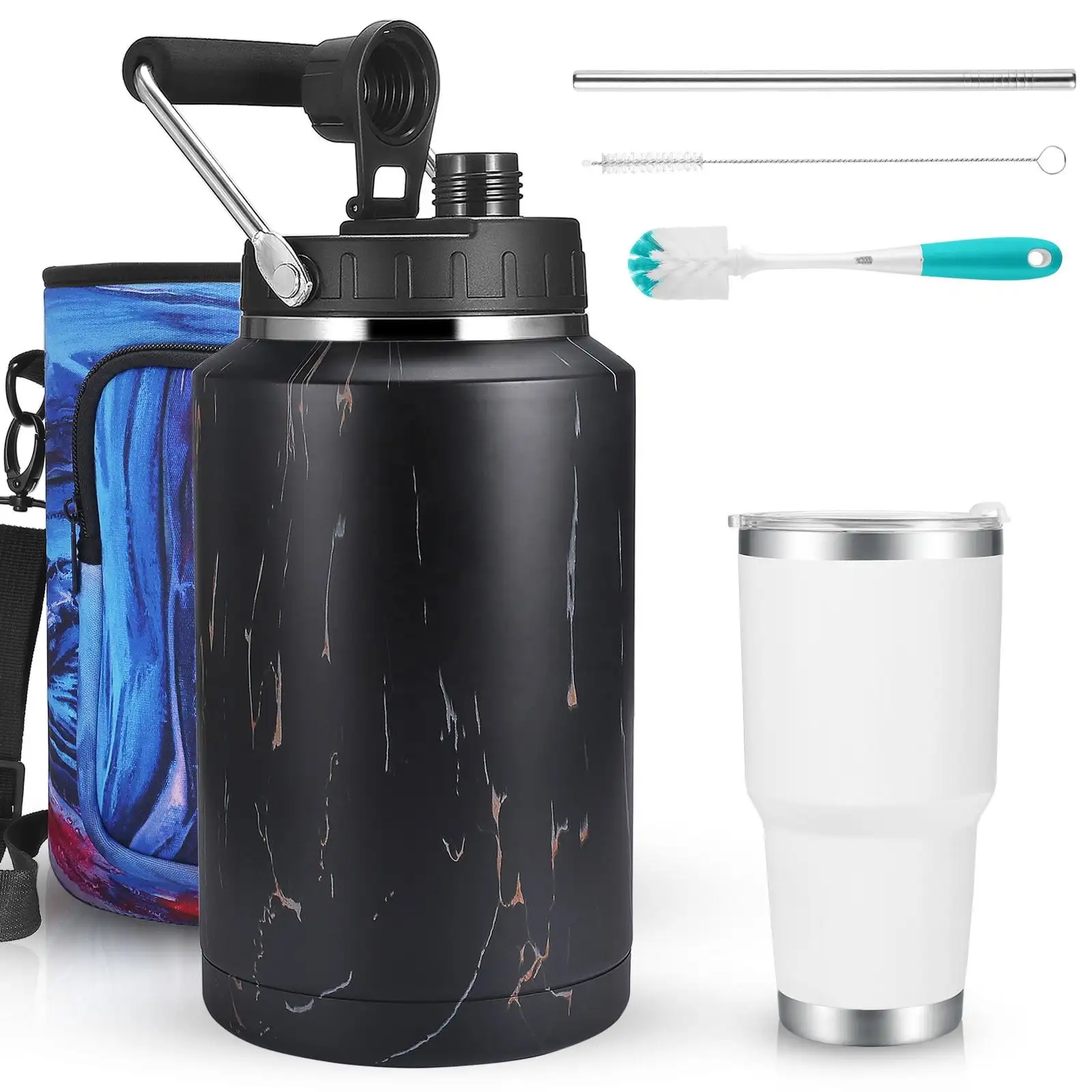 Tùy chỉnh 64 oz thép không gỉ cách điện bia growler đôi tường chai nước chân không Flask cho thể thao ngoài trời