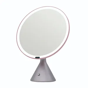 圆形磁铁桌家用化妆品发光二极管化妆升华镜，带浅黑色