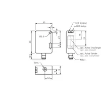 Capteur laser diffuseur LH41M350G4L-T4 avec suppression de l'arrière-plan, boîtier en zinc moulé sous pression