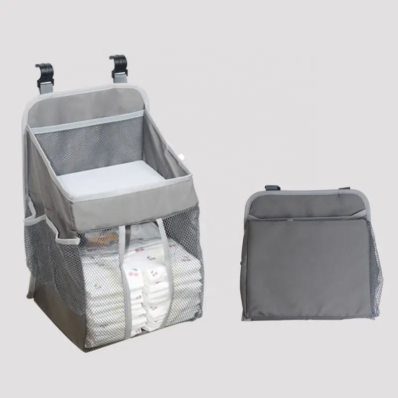 도매 침대 옆 저장 조직자 Foldable 아기 침대 기저귀 거는 저장 부대 침대 Caddy Caddy