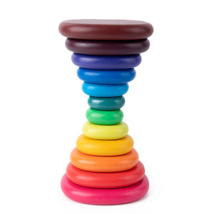 Jouets en bois créatifs pour enfants, jouets Montessori, empileur de pierres arc-en-ciel, blocs arc-en-ciel colorés en bois, jouet éducatif pour enfants - Product Image 5