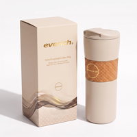 Tasses à café isothermes en acier inoxydable de haute qualité, sans BPA, avec logo personnalisé, 520 ml, avec couvercle anti-fuite