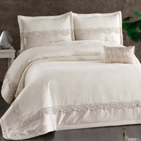 GUZIDE Ensemble de couvre-lit 4 pièces en chenille King Size, style européen, anti-acariens et anti-déchirures, durable, avec logo personnalisé