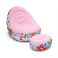 Fauteuil Gonflable Pliant Minimaliste Moderne pour Camping Extérieur, Canapé Portable à Motifs Graffiti pour Salon et Maison