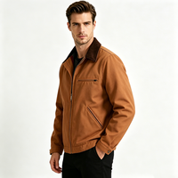 Blouson Bomber Homme en Toile de Coton Robuste Style Vintage avec Logo Personnalisé – Vente en Gros Usine, Coupe Décontractée, Vêtement d'Extérieur Industriel Coupe-Vent
