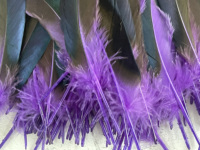 Plumes de corps de canard colvert de 6 à 8 pouces en gros, plumes d'aile de canard colvert bleues irisées pour la décoration de bijoux DIY