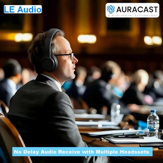 BH682G Auracast BT on Ear Headphone BT6.0 LE Audio Multi-Device Broadcasting Ultra-Low Power 35Hrs Playtime Museums Broadcasts