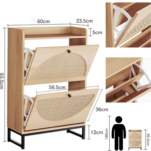 Armadio per scarpe in Rattan stile moderno resistente Flip cassetti autoportanti per mobili per la casa per l'<span class=keywords><strong>ingresso</strong></span> o il soggiorno - Product Image 1