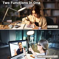 Lampe de bureau LED en métal, température de couleur réglable, pour la maison et le bureau, 15W, éclairage d'ordinateur, CRI>95, minuterie à mémoire, 1200LM