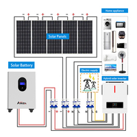 Kit système d'énergie solaire hybride portable 5Kw prix système d'énergie solaire 10Kw 550w panneau solaire 48v 250ah batterie Lifepo4