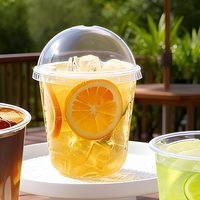 Gobelets jetables en plastique transparent en forme de U avec couvercles, personnalisables avec logo, qualité alimentaire sans BPA, 12oz, 16oz, 20oz, ZFCUP