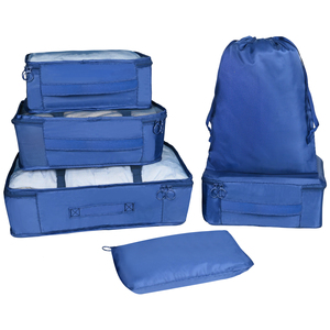 सुविधाजनक यात्रा सामान के लिए 6-टुकड़ा सेट यात्रा बैग क्यूब्स सामान आयोजक - Product Image 1