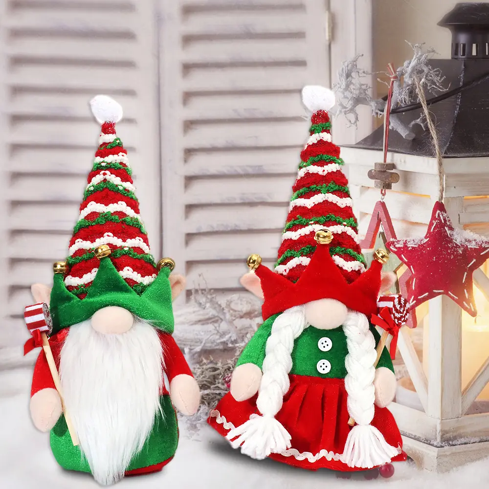 2022 Christmas Decoration Home Table Ornament Santa Plush Sequins Xmas Gonk Dwarf Dolls Plush Elf Gnomes