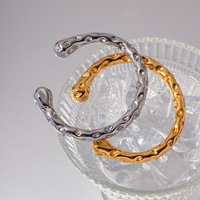 Rétro simple nouveau titane acier main bijoux 18K or acier inoxydable mode marteau bracelet bijoux pour couples