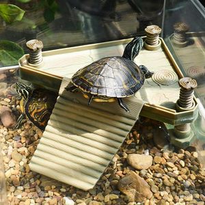 Reptology <span class=keywords><strong>Plateforme</strong></span> Moderne de Bain de Soleil pour Tortues Aquatiques |   Réservoir rectangulaire flottant en plastique pour usage intérieur |   Décoratif Toutes Saisons - Product Image 3