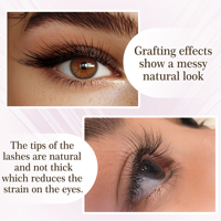 Extensions de cils CoMango YY Fox, volume naturel, cils préfabriqués en forme de Y, cils YY Fox gauche et droit