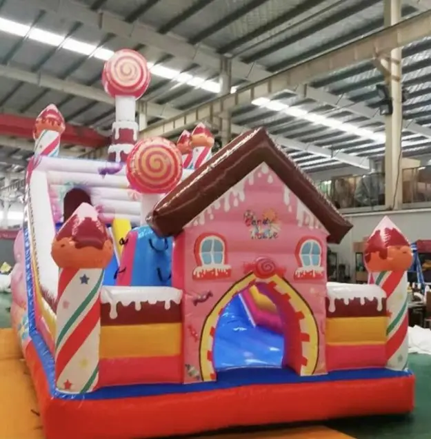 Candy Land Inflatable Bounce House Bouncer Slide Combo Jumping Castle For Kids