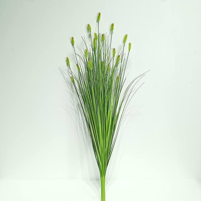 80cm green leaf-red tip-small bunny tail