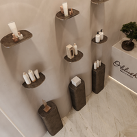 Conception d'intérieur pour salon de coiffure tout-en-un |   Décoration de boutique de beauté aux tons neutres de luxe, ensemble de meubles sur mesure pour toute la boutique