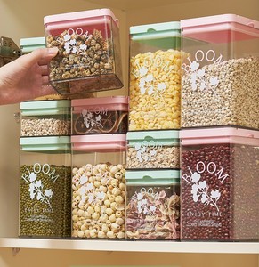キッチン食品保存容器セットエアタイトBPAフリー漏れ止めPETプラスチックピルシリアルオーガナイザーボックスキャニスター - Product Image 1
