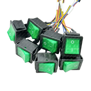 Interruptor basculante LED verde con cable, 4 pines, 2 posiciones, 1A 250V AC/DC, montaje en panel, SPST independiente para alimentación de equipos - Product Image 2