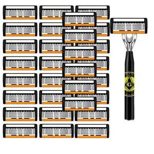 G Type Manual Razor Handle With 6 Layer Blades Stainless Steel For Men Face Shaving - Product Image 2