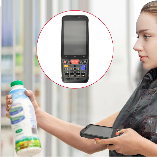 LONVILL PDA Handheld Terminal Inventory Counting Machine Barcode Android Data Collector with Battery Charger