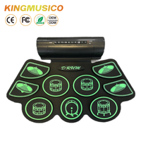 Batterie électronique portable enroulable avec Bluetooth, pédales doubles |   Conception en silicone ABS |   Modèle PDR-08EP |   Fournisseur d'usine OEM/ODM