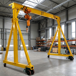 Industrial 250kg 500kg 1ton 3ton 5ton Small <b>Light</b> Duty Portable Adjustable Portable Mobile Gantry Crane with Electric Hoist - Product Image 1