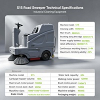 Mesin Penyapu Jalan Elektrik Baterai S15 48V80A Terbaru Untuk Pembersihan Jalan Gudang, Tempat Parkir, dan Pabrik
