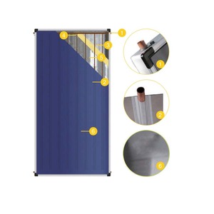 Sistema de calentador de agua solar eléctrico todo en uno, placa de panel plano de ahorro de energía, tubo evacuado para uso doméstico en tierra - Product Image 6