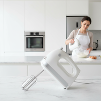 Mixer Tangan Multifungsi 300W Pengocok Telur Elektrik Blender Peralatan Dapur Robot Patissier Mangkuk Pencampur Motor Tembaga Murni