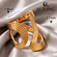 Ensemble de bagues géométriques liquides plaqué or 18 carats, hypoallergénique et inaltérable, unisexe, tendance, style Old Money, pour déclaration de style, cadeau de fête, OEM, vente en gros