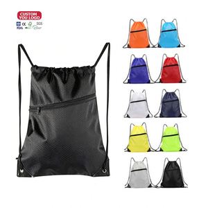 Custom Draw String Bag Bulk Sports Gym Polyester Nylon <b>Drawstring</b> <b>Backpack</b> Bag with Printed Logo - Product Image 3
