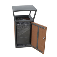 Poubelle en bois pour patio extérieur, poubelle de jardin, poubelle de rue, poubelle de parc, poubelle décorative rustique, poubelle de recyclage, poubelle publique