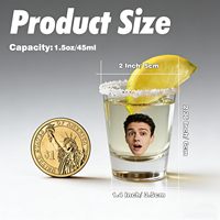 Verres à shot personnalisés avec logo, pour souvenir de mariage, base lourde, en gros, 1,5 oz, 2 oz, mini verres à whisky, tequila