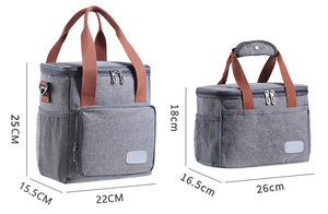 Large Lunch Bag Insulated Durable Lunch <b>Box</b> Soft <b>Cooler</b> Cooling Tote For Adult Men Women Black Two Sizes Are Customizable - Product Image 2