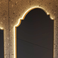 Miroir de salle de bain intelligent LED de forme irrégulière, anti-buée, mural, pour maquillage, pour hôtel, projet d'aménagement intérieur commercial, OEM