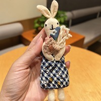 Nouveau porte-clés en tissu tissé à la main de style coréen, pendentif de dessin animé, accessoires de sac, accessoires mignons pour animaux, breloque de sac