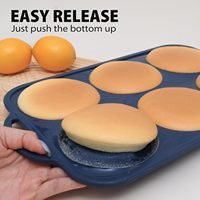 Moule à muffins en silicone jetable de 4 pouces avec cadre en métal antiadhésif pour les sandwichs Whoopie Pie Breakfast Baking Egg Baking