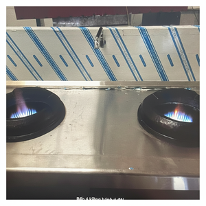 Wok à gaz à 2 brûleurs de haute qualité de la cuisine du Vietnam 1.0 de 304mm d'épaisseur en acier inoxydable Garantie 1 an - Product Image 1