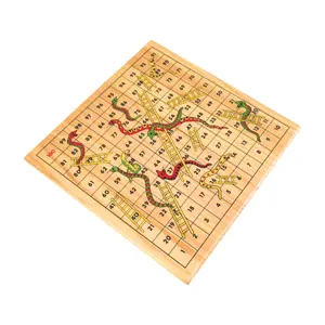 Individuelles Design Ludo Schlangen und Leitern Holz Brettspiel klassisches Holz spiel für Kinder und Familie