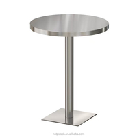 Ensemble table et chaise industrielle haute carrée en acier inoxydable pour restaurants en plein air Vente unique sur tabouret de salle à manger en métal